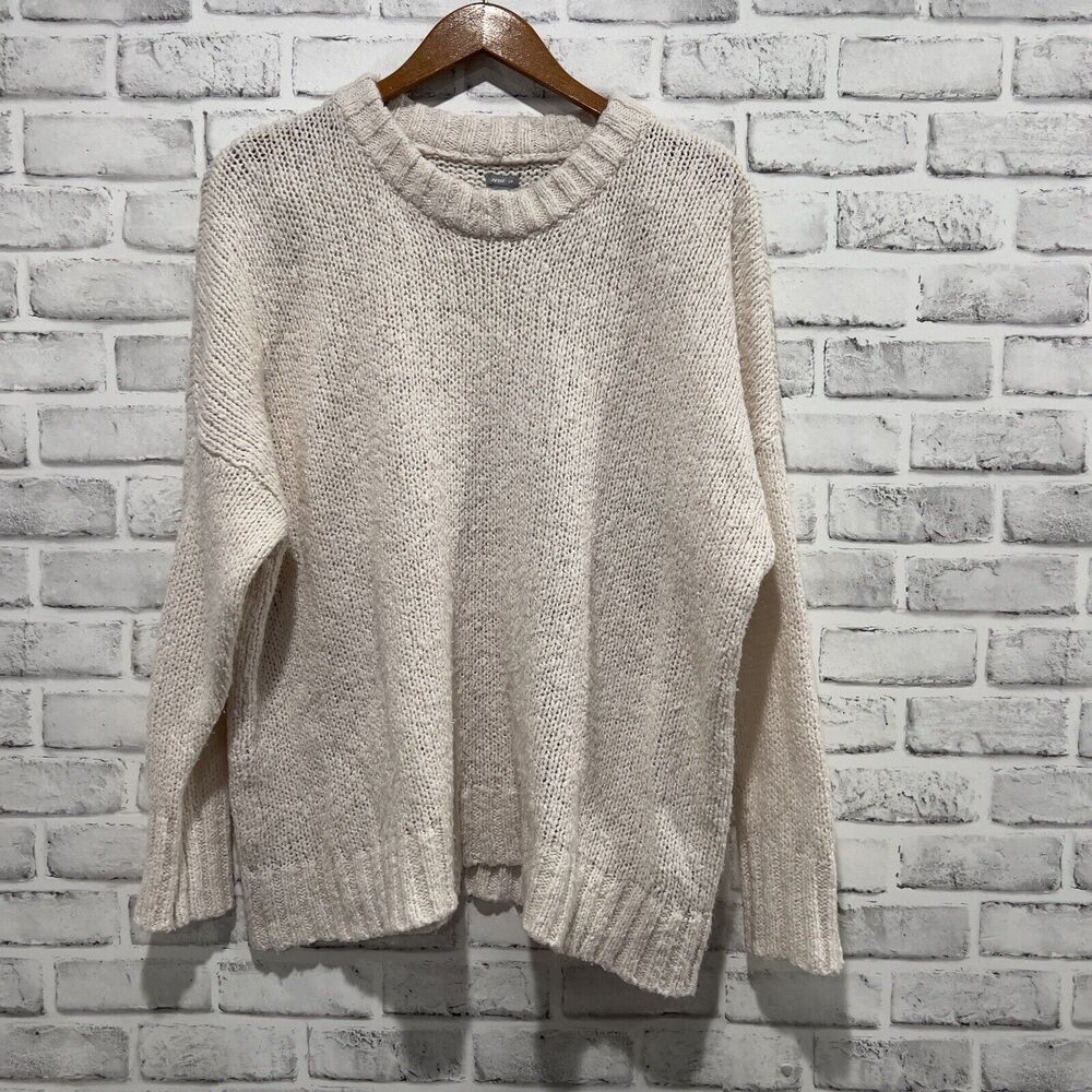 Aerie Big Sky Oversized Cream Sweater Pullover Womens Size Small